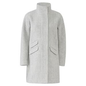 J. Crew Cocoon Coat in Italian Stadium Cloth Wool Blend Gray Size 2